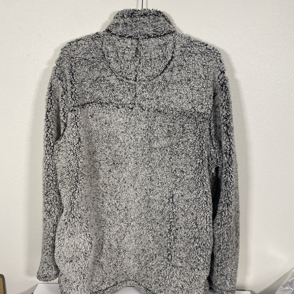 Alpine Sherpa Women's 1/4 Zip‎ Pullover Warm Furry Shirt Jacket Grey Black L P1 - Picture 4 of 5